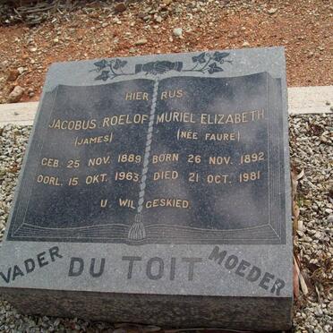 TOIT Jacobus Roelof, du 1889-1963 &amp; Muriel Elizabeth FAURE 1892-1981