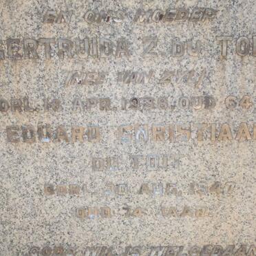 TOIT Eduard Christiaan, du -1947 &amp; Gertruida Z. VAN ZYL -1938