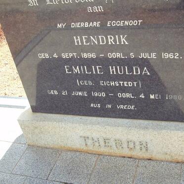 THERON Hendrik 1896-1962 &amp; Emilie Hulda EICHSTEDT 1900-1980