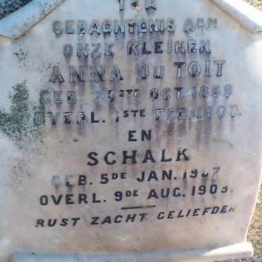 TOIT Anna, du 1899-1903 :: DU TOIT Schalk 1907-1909