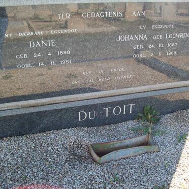 TOIT Daniel, du 1898-1951 &amp; Johanna LOUWRENS 1887-1969