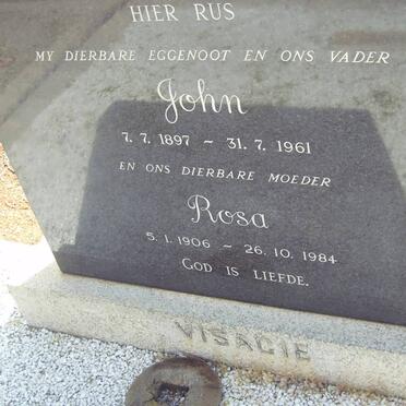 VISAGIE John 1897-1961 &amp; Rosa 1906-1984