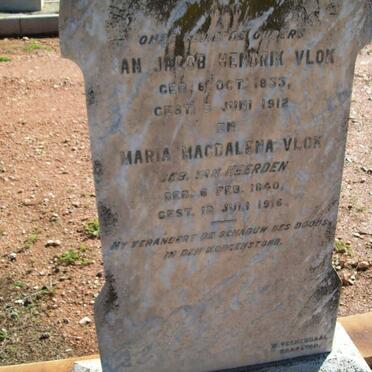 VLOK Jan Jacob Hendrik 1833-1912 &amp; Maria Magdalena VAN HEERDEN 1840-1916