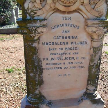 VILJOEN Catharina Magdalena nee DU PREEZ 1873-1912