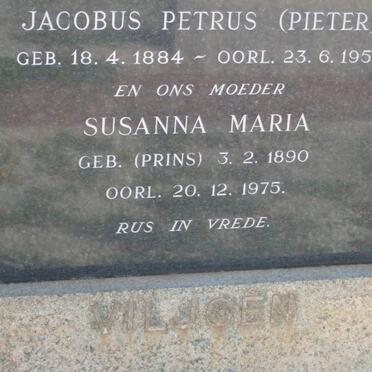 VILJOEN Jacobus Petrus 1884-1951 &amp; Susanna Maria PRINS 1890-1975