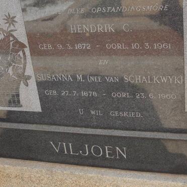 VILJOEN Hendrik C. 1872-1961 &amp; Susanna M. VAN SCHALKWYK 1878-1960