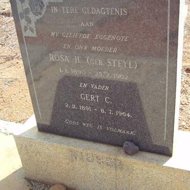 VISSER Gert C. 1891-1964 &amp; Rosa H. STEYL 1890-1962