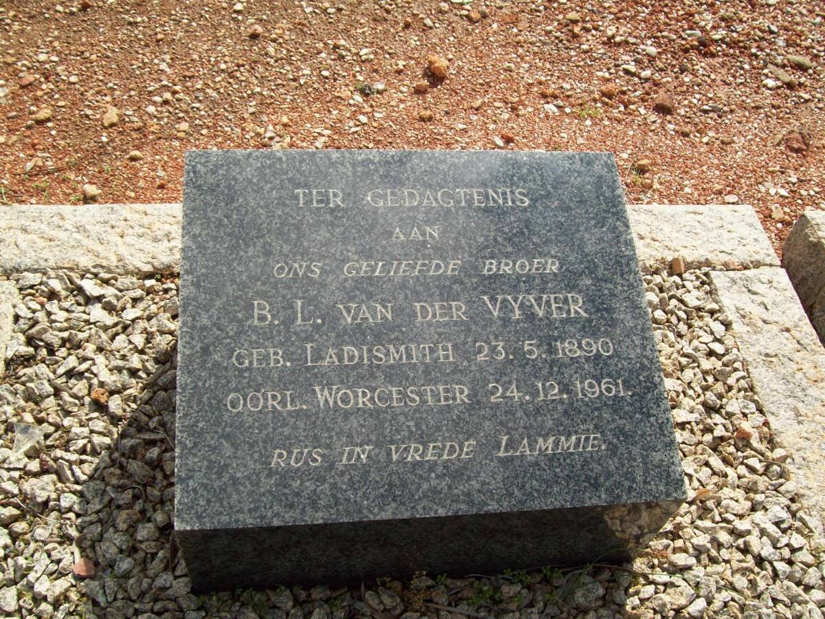 VYVER B.L., van der 1890-1961