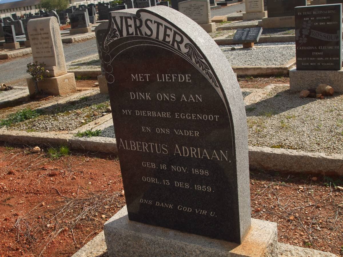 VERSTER Albertus Adriaan 1898-1959