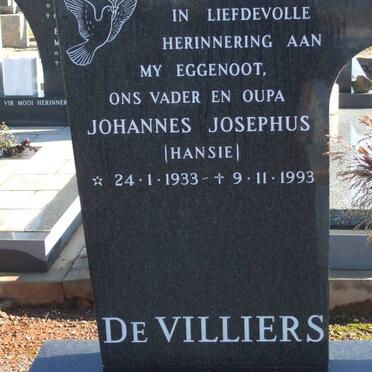 VILLIERS Johannes Josephus, de 1933-1993