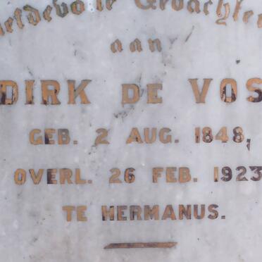 VOS Dirk, de 1848-1923