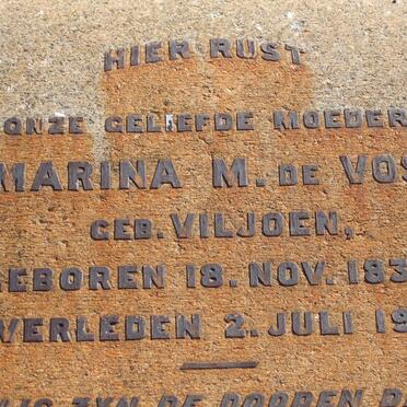 VOS Marina M., de nee VILJOEN 1832-1918