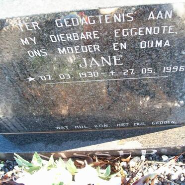 VISSER Jane 1930-1996