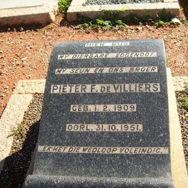VILLIERS Pieter F., de 1909-1951
