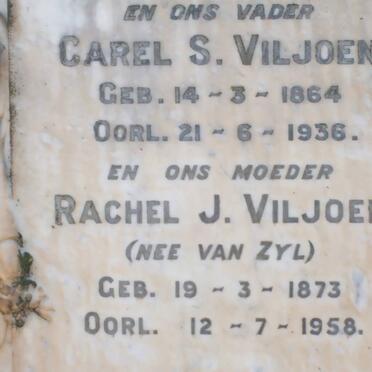 VILJOEN Carel S. 1864-1936 &amp; Rachel J. VAN ZYL 1873-1958