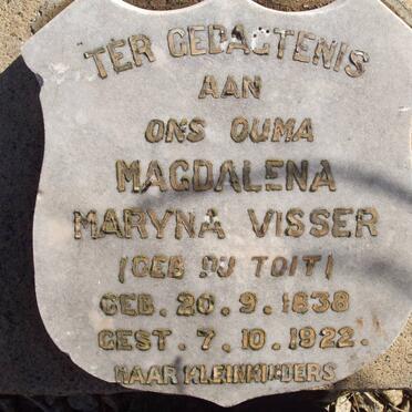 VISSER Magdalena Maryna nee DU TOIT 1838-1922