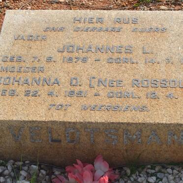 VELDTSMAN Johannes L. 1879-1959 &amp; Johanna D. ROSSOUW 1891-1957