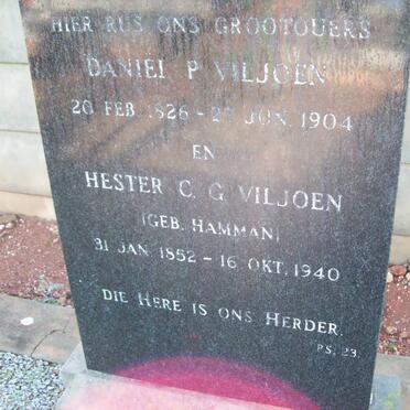 VILJOEN Daniel P. 1826-1904 &amp; Hester C.G. HAMMAN 1852-1940