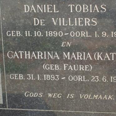 VILLIERS Daniel Tobias, de 1890-1953 &amp; Catharina Maria FAURE 1893-1968