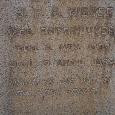 VISSER J.P.S. nee ESTERHUYSE 1868-1952