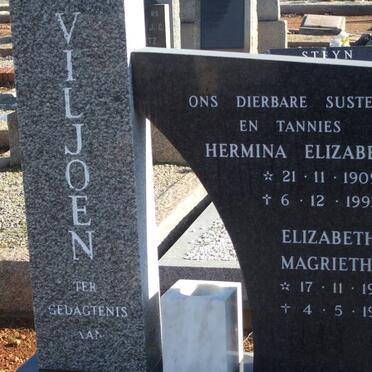 VILJOEN Hermina Elizabeth 1909-1993 :: VILJOEN Elizabeth Magrietha 1908-1995