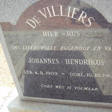 VILLIERS Johannes Hendrikus, de 1909-1963