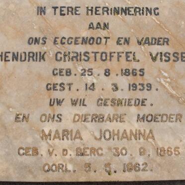 VISSER Hendrik Christoffel 1865-1939 &amp; Maria Johanna V.D. BERG 1865-1962