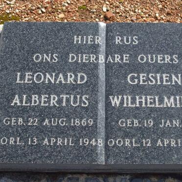 VERWEY Leonard Albertus 1869-1948 &amp; Gesiena Wilhelmina 1873-1952