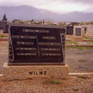 WILMS Wilhelm Frederick Joseph 1880-1955 &amp; Pauline Henrietta KROMM 1892-1953