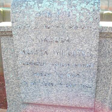 WILCOCKS Jacoba Aletta previously VAN DER MERWE nee DE WET  1868-1946