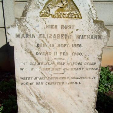 WIEHAHN Maria Elizabeth 1838-1900