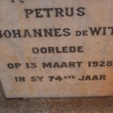 WIT Petrus Johannes, de -1928