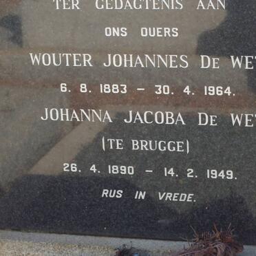 WET Wouter Johannes, de 1883-1964 &amp; Johanna Jacoba TE BRUGGE 1890-1949