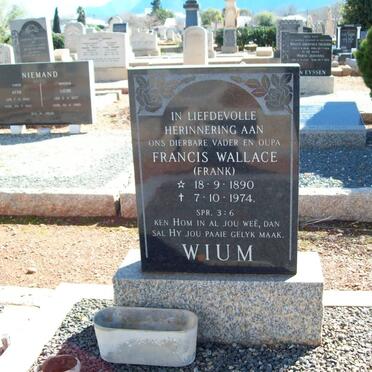 WIUM Francis Wallace 1890-1974