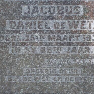 WET Jacobus Daniel, de -1933 &amp; Maryna Magdalena JACOBS -1894