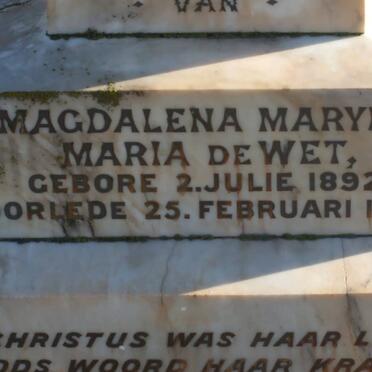 WET Magdalena Maryna Maria, de 1892-1932