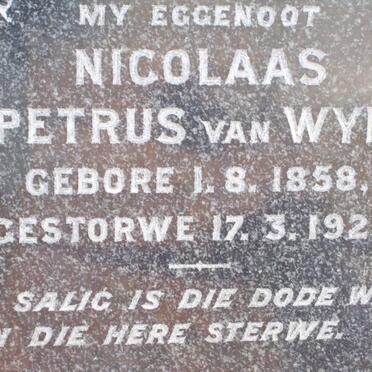 WYK Nicolaas Petrus, van 1858-1923 &amp; Catharina Johanna Fredrika VAN WYK 1855-1948