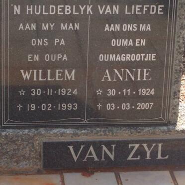 ZYL Willem, van 1924-1993 &amp; Annie 1924-2007