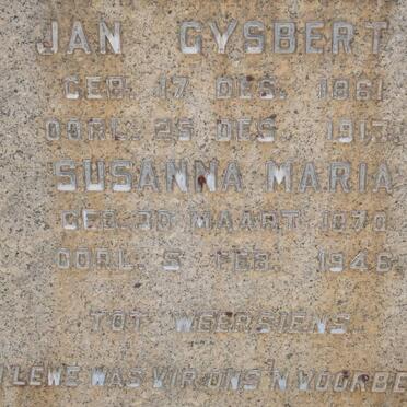 ? Jan Gysbert 1861-1973 &amp; Susanna Maria 1870-1946