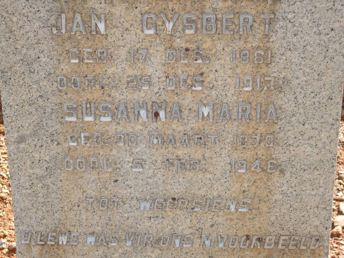 ? Jan Gysbert 1861-1973 &amp; Susanna Maria 1870-1946
