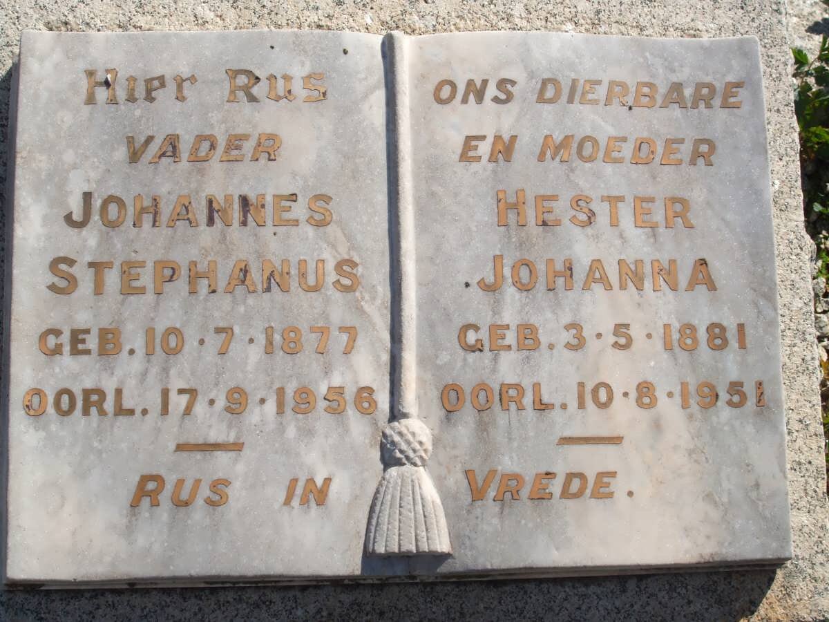 ? Johannes Stephanus 1877-1956 &amp; Hester Johanna 1881-1951