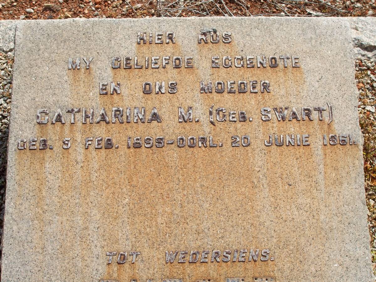 ? Catharina M. nee SWART 1895-1961