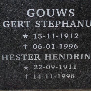 GOUWS Gert Stephanus 1912-1996 &amp; Hester Hendrina 1911-1998