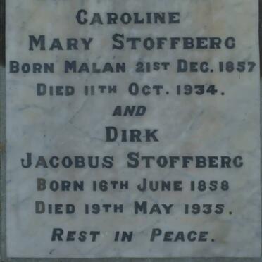STOFFBERG Jacobus 1858-1935 &amp; Mary MALAN 1857-1934