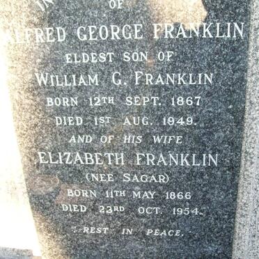 FRANKLIN Alfred George 1867-1949 &amp; Elizabeth SAGAR 1866-1954