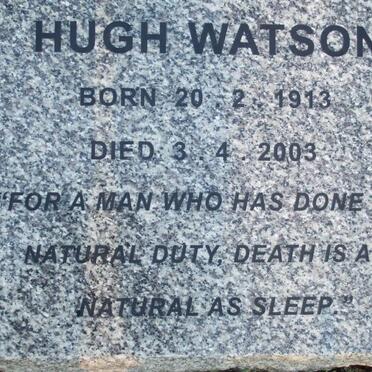WATSON Hugh 1913-2003