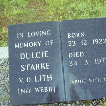 LITH Dulcie Starcke, v.d. nee WEBB 1922-1972