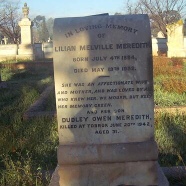 MEREDITH Dudley Owen -1942 :: MEREDITH Lilian Melville 1884-1932