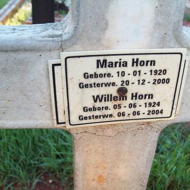 HORN Willem 1924-2004 &amp; Maria 1920-2000