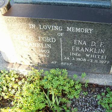 FRANKLIN Leslie Ford 1902-1962 &amp; Ena D.F. WHITE 1908-1977